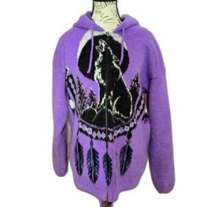 RARE UNISEX hooded full zipper native theme wolf jacket coat